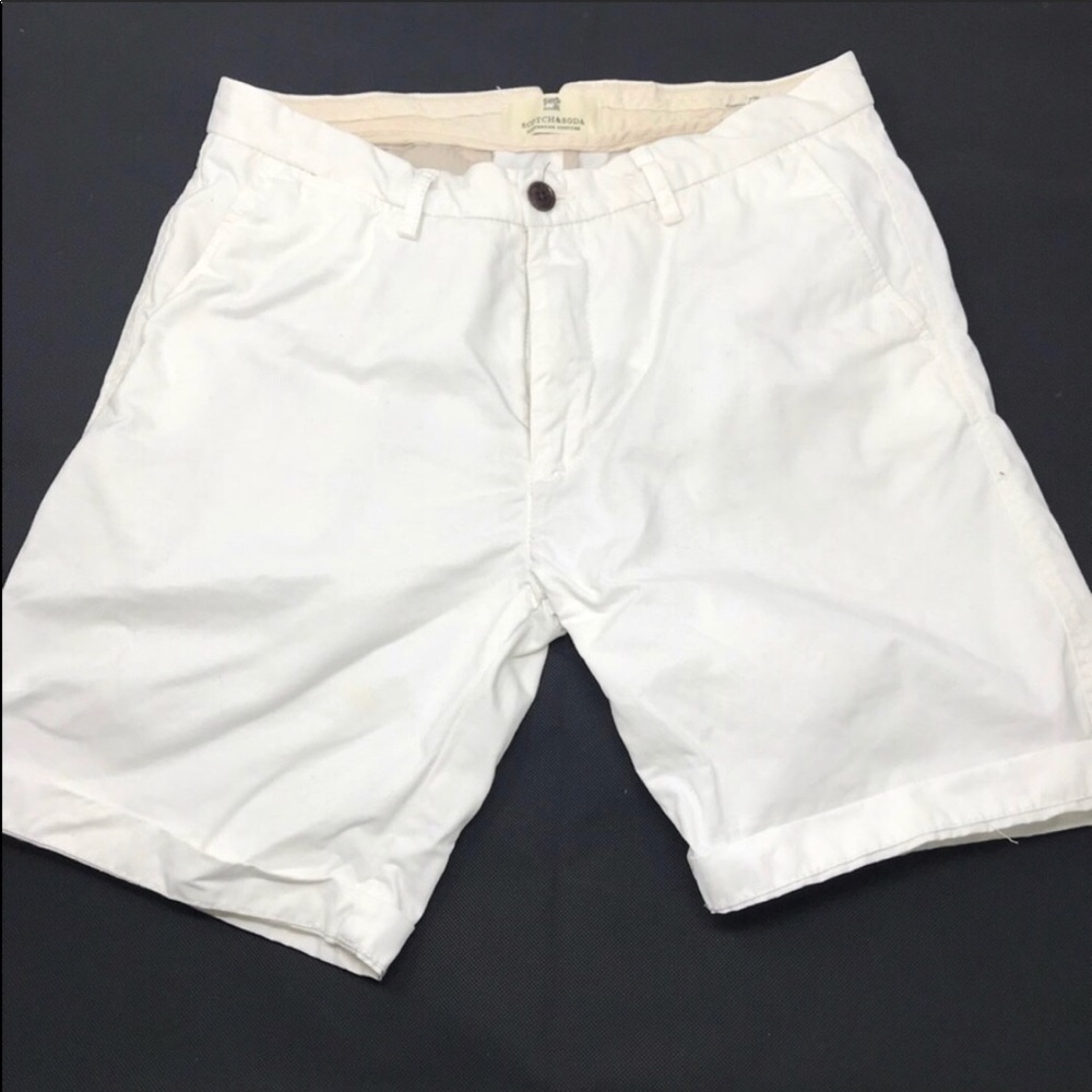 Scotch and Soda white Bermuda shorts